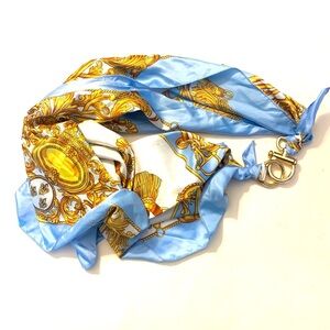 FASHION SCARFS Vintage, blue and gold